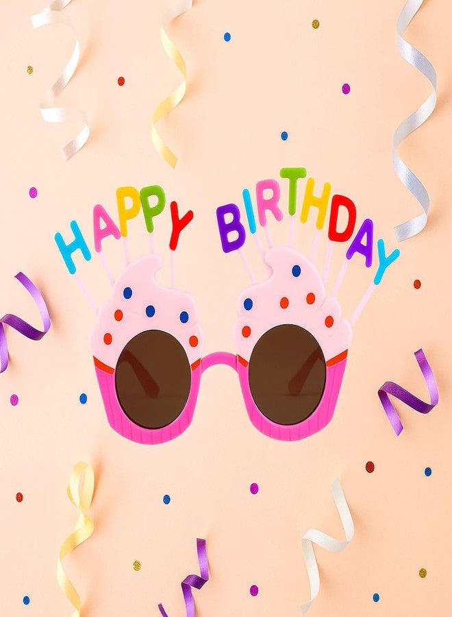 وي3 نظارات واقية مزخرفة لحفلات أعياد الميلاد للأطفال والكبار، نظارات بلاستيكية ملونة بتصميم عيد ميلاد سعيد، مرحة وقابلة للتصوير (عبوة من قطعتين، وردي وأبيض) - Image 5